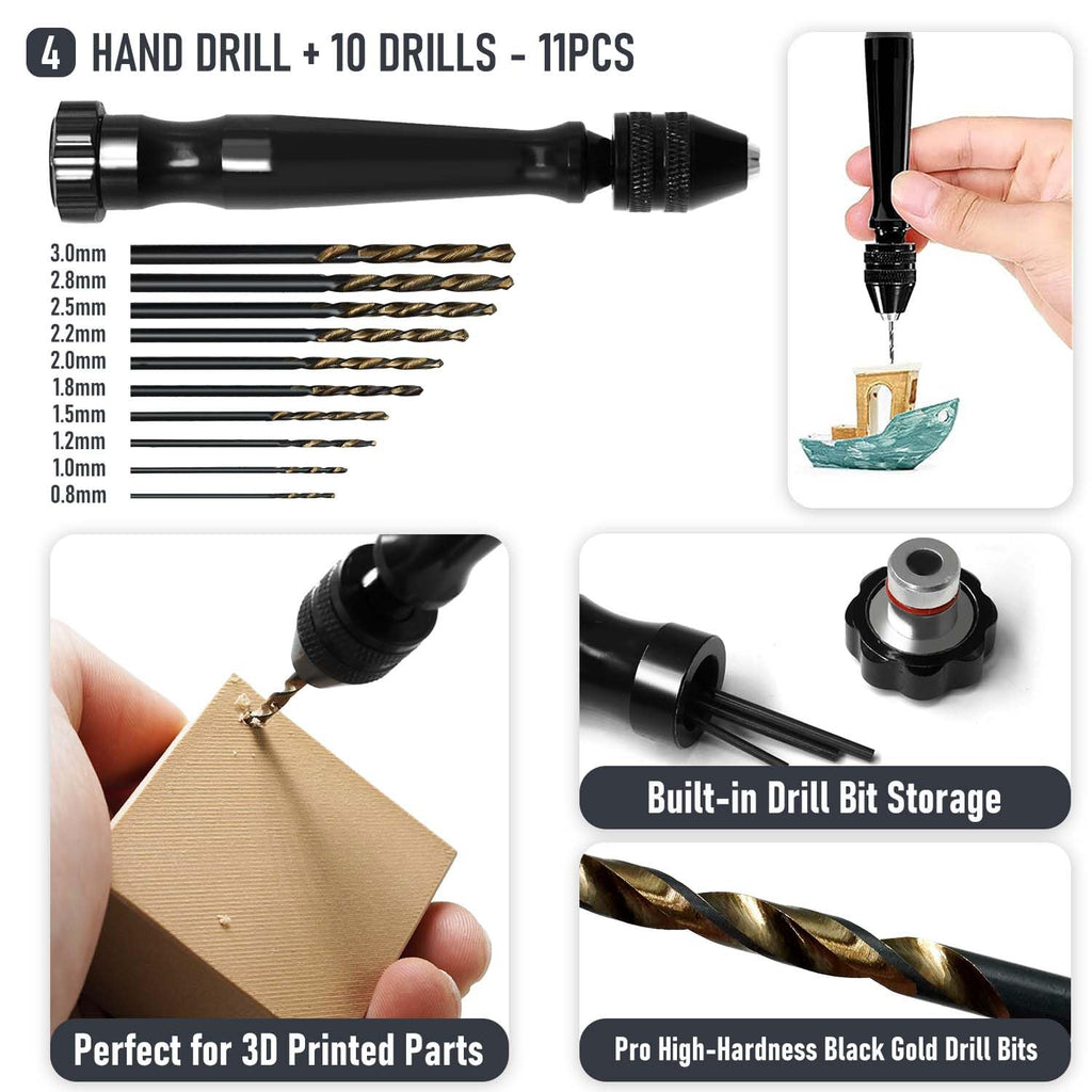 3D Printer Tools Kit, Quality 3D Printing Tool Kit for Model Finishing/Deburring/Drilling, 3D Printer Accessories for All FDM/SLA Printers Removing Support, Cutting Filament, Cleaning Nozzle