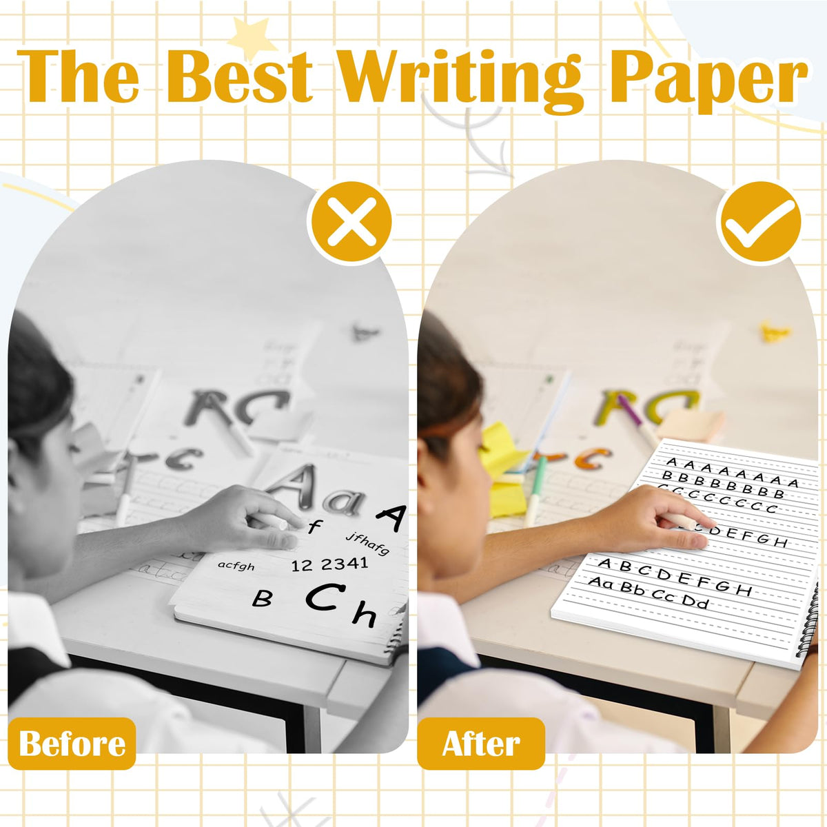 DOSTATNI Raised-Line Spiral Handwriting Pad (40 Sheets per Pad)