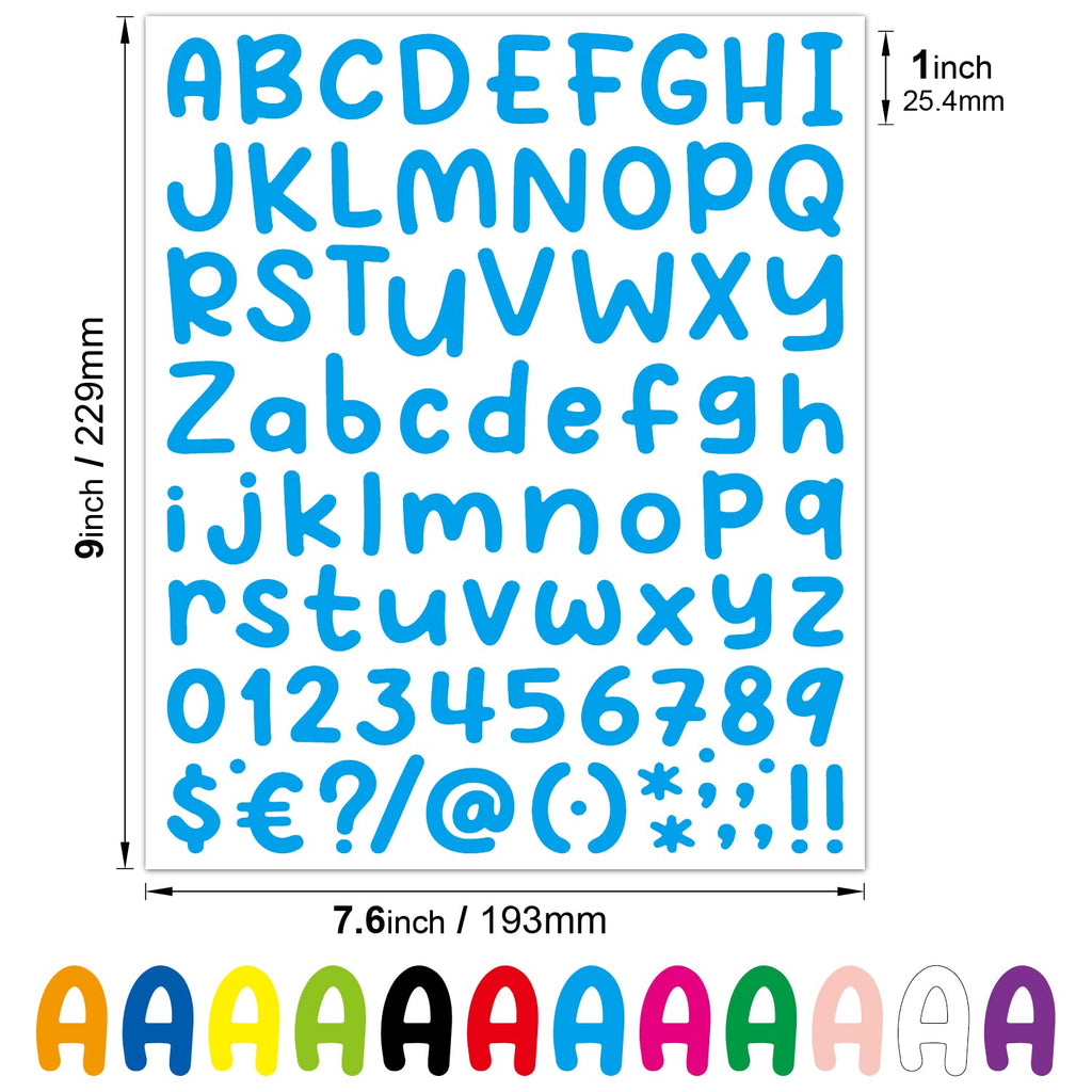 1512 Letter Stickers 12 Sheets Alphabet Stickers Vinyl Self-Adhesive Number Alphabet Vinyl Stickers, Mailbox Numbers Labels DIY Crafts Art Making, Decals for Sign,Scrapbook, Classroom Decor, Door