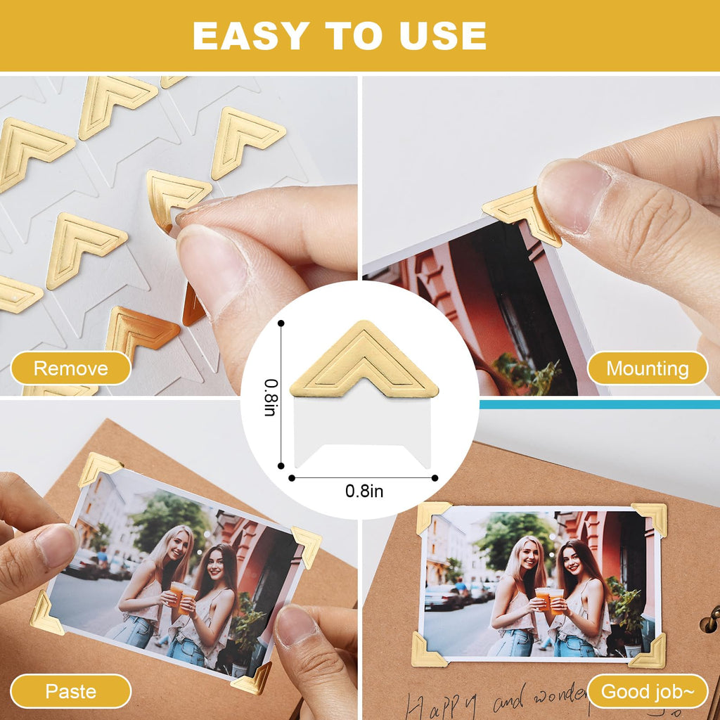 360 Pcs Photo Corners Self Adhesive, Scrapbooking Photo Mounting Corners, Black Photo Mounting Corners for DIY Scrapbook, Photo Album, Memory Books, Picture Frames by CHIALLCO