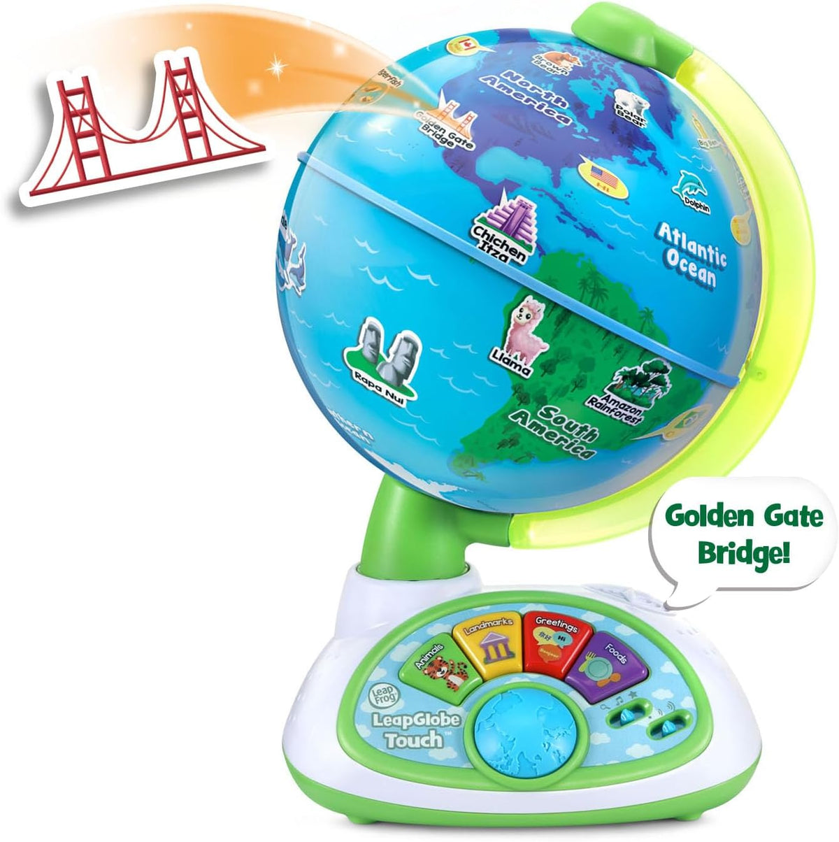LeapFrog LeapGlobe Light-Up and Touch Interactive Electronic Globe for Kids, Exploration Toy for Ages 3 and Up