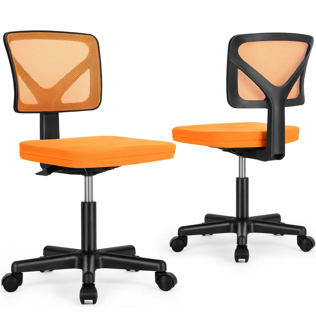 Sweetcrispy Small Armless Desk Chair, Mesh Rolling Office Chairs
