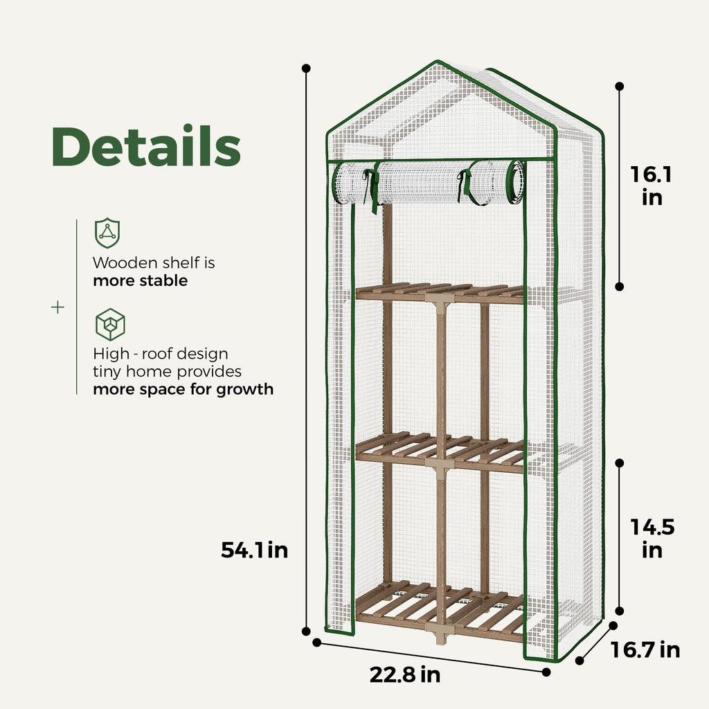 Bamworld 2- and 3-Tier Mini Greenhouse with Optional Grow Light