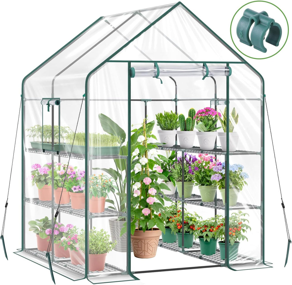 Ohuhu Plastic Greenhouse with 3–4 Tiers, Up to 22.56 Sq Ft