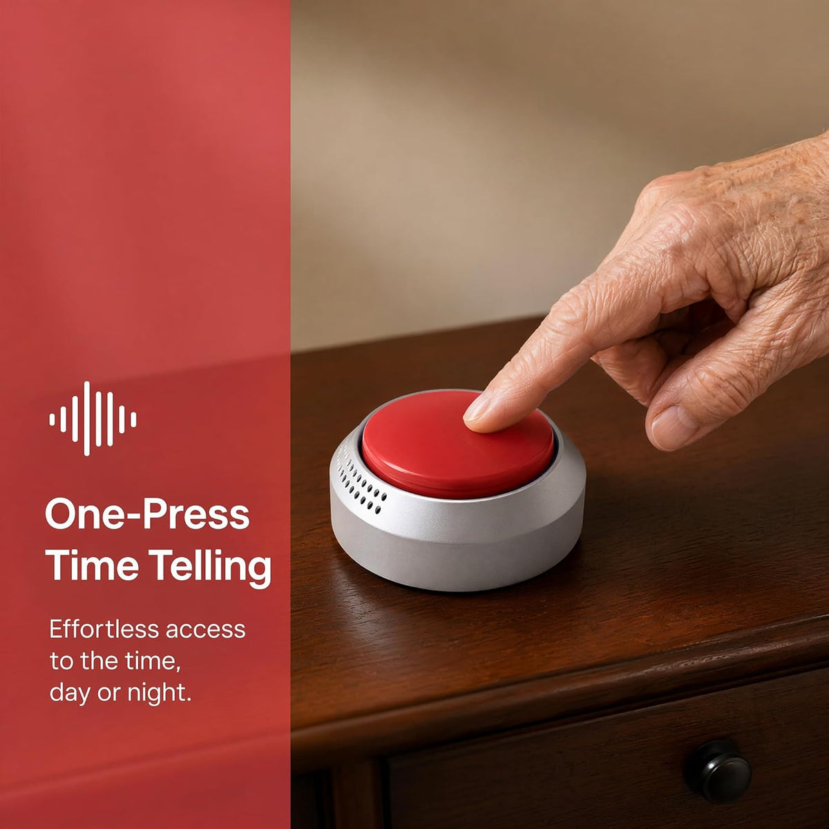 Talking Clock Button for The Blind, Elderly or Visually impaired (English)