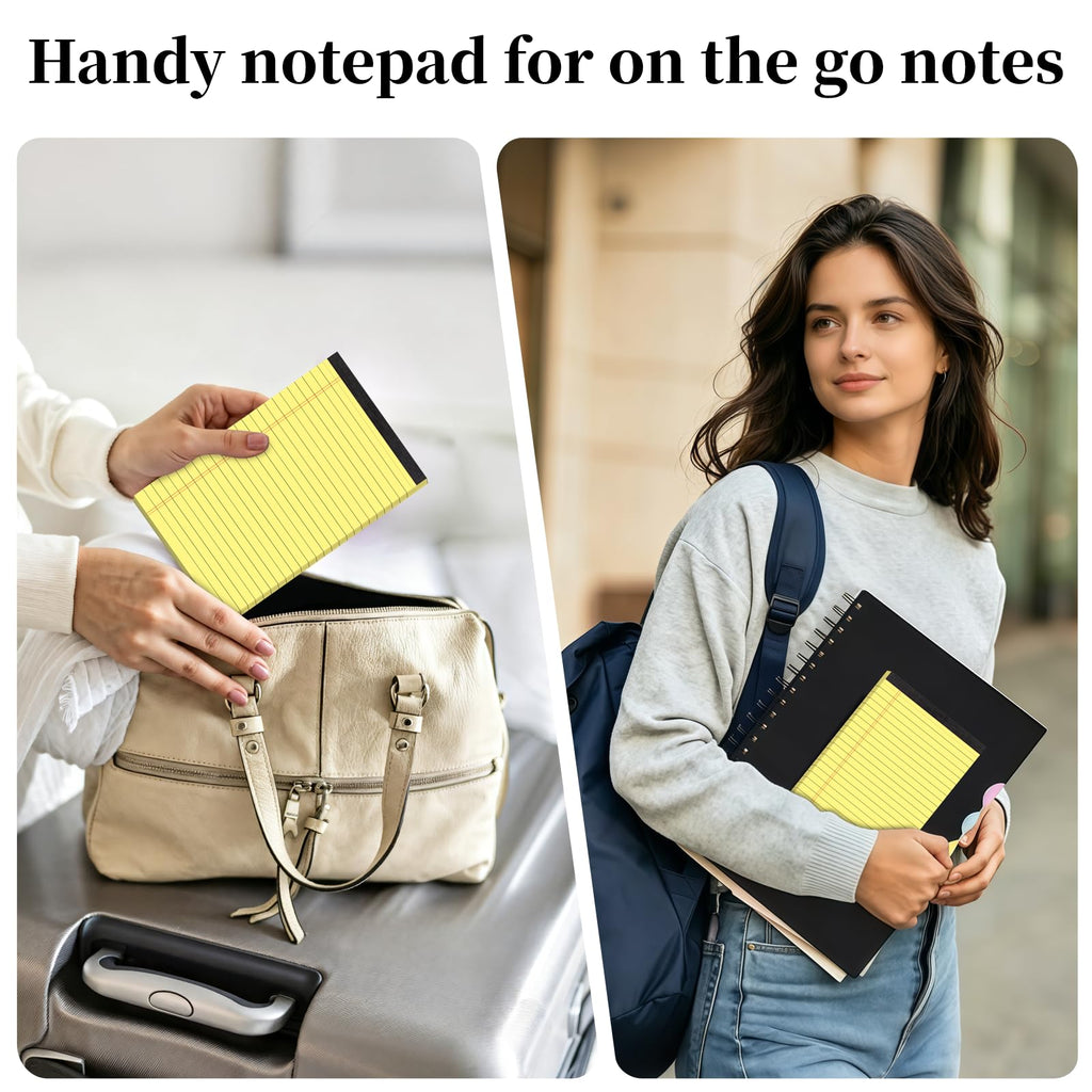 7 PCS Note Pads 5x8 Small Legal Pads 210 Sheets, Perforated Small Notebook Notepad 5 x 8 ,College Ruled Lined Paper Pads 80GSM, Mini Hard Backing Writing Pads Memo for Work School &Office Supplies-Multicolor