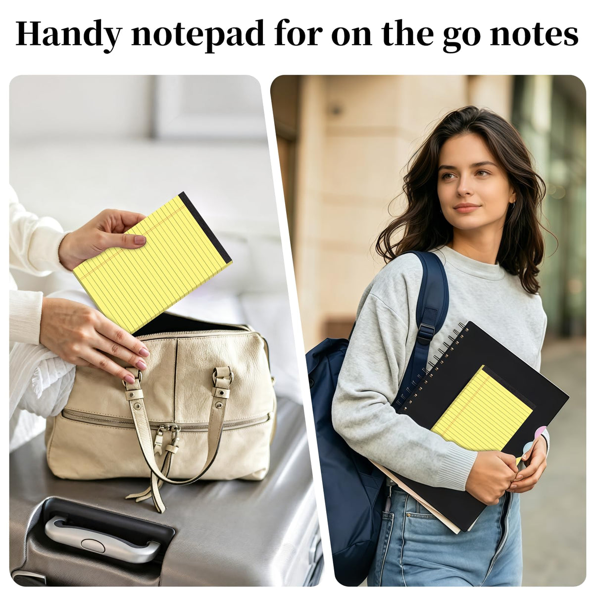 7 PCS Note Pads 5x8 Small Legal Pads 210 Sheets, Perforated Small Notebook Notepad 5 x 8 ,College Ruled Lined Paper Pads 80GSM, Mini Hard Backing Writing Pads Memo for Work School &Office Supplies-Multicolor
