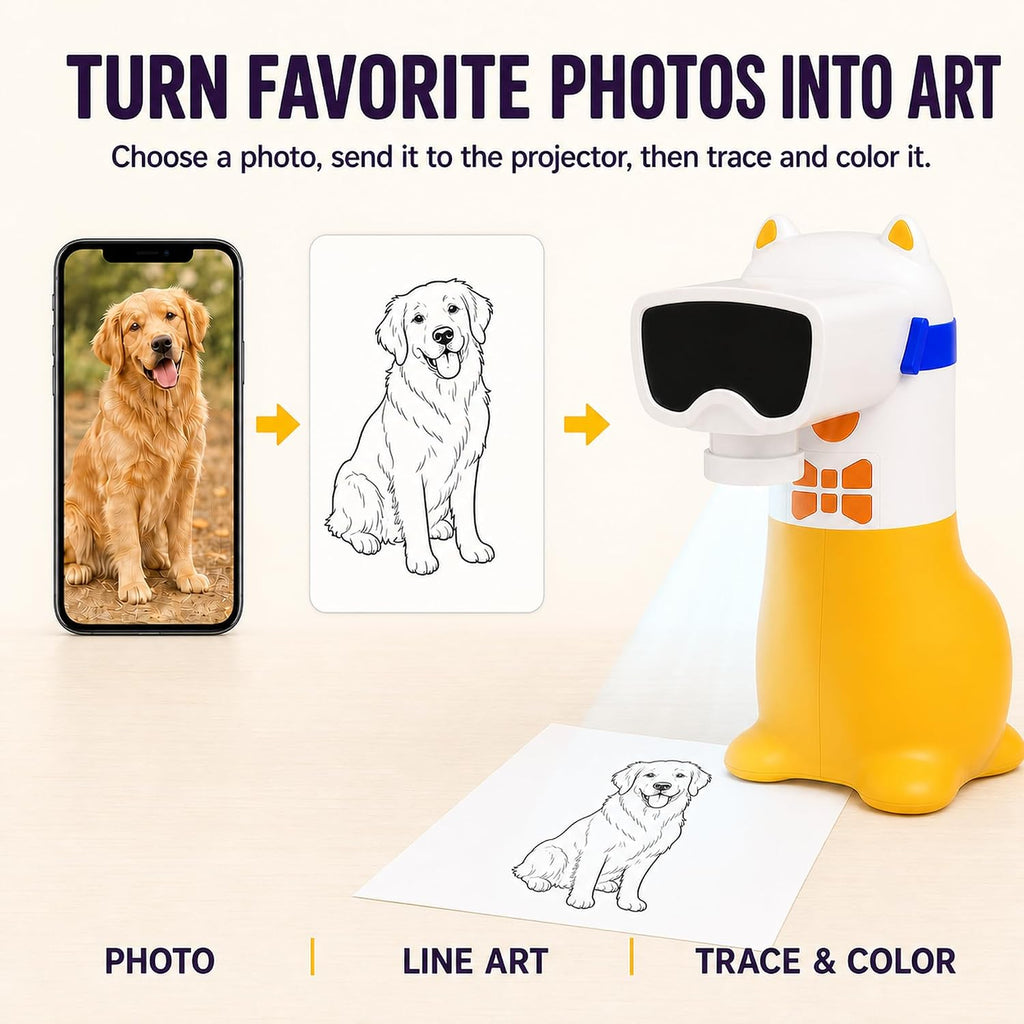 AI Drawing Projector for Kids, Birthday Gift Toy, Ages 5-12