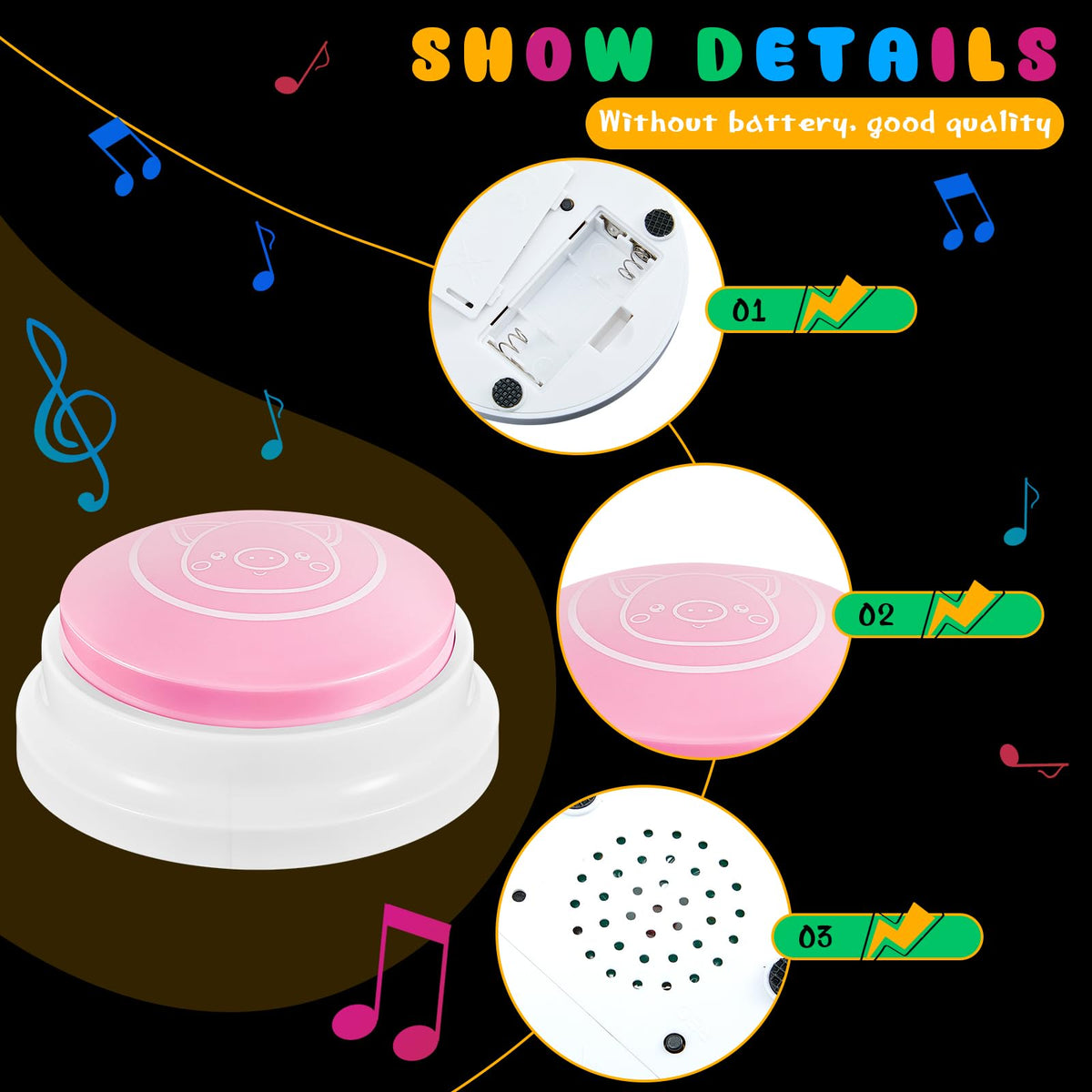 Syhood 8 Pcs Animal Sounds Buzzer for Trivia, Classic Style