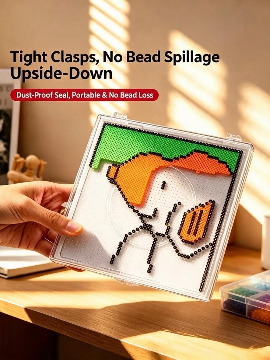 Fuse Beads Pause Box with 2.6mm Board, Beads Art Project Storage Organizer