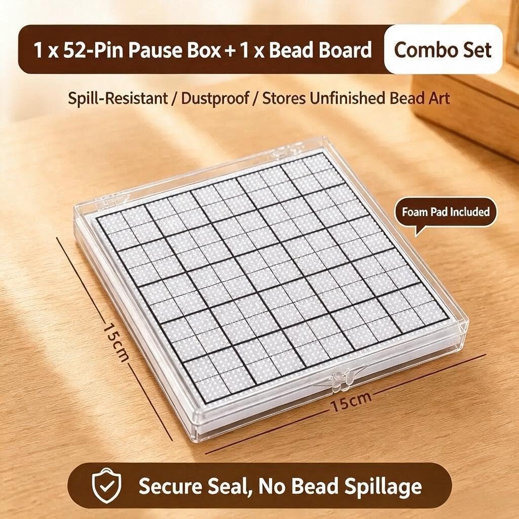 Fuse Beads Pause Box with 2.6mm Board, Beads Art Project Storage Organizer