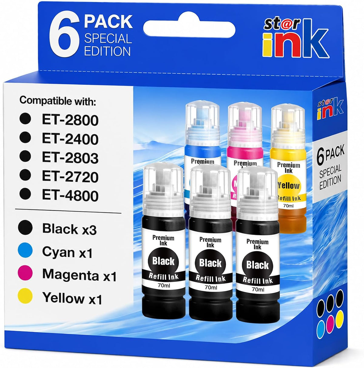 Compatible Ink Refill Bottles Replacement for EPSON 522 Ink Refill Bottles