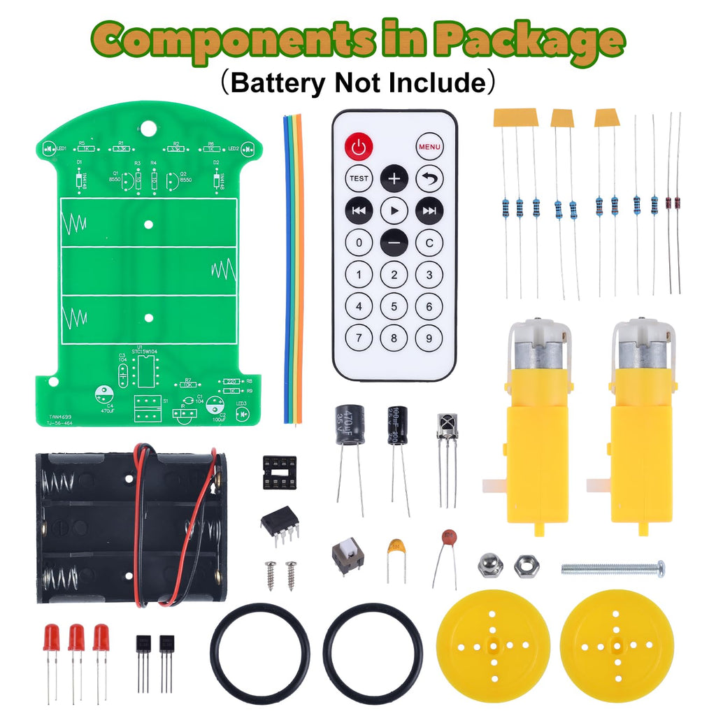 MiOYOOW Line Following Robot Car Kit, Beginners Smart Car Soldering Practice Kit STEM Educational Electronics Soldering Projects for School and Home Learning