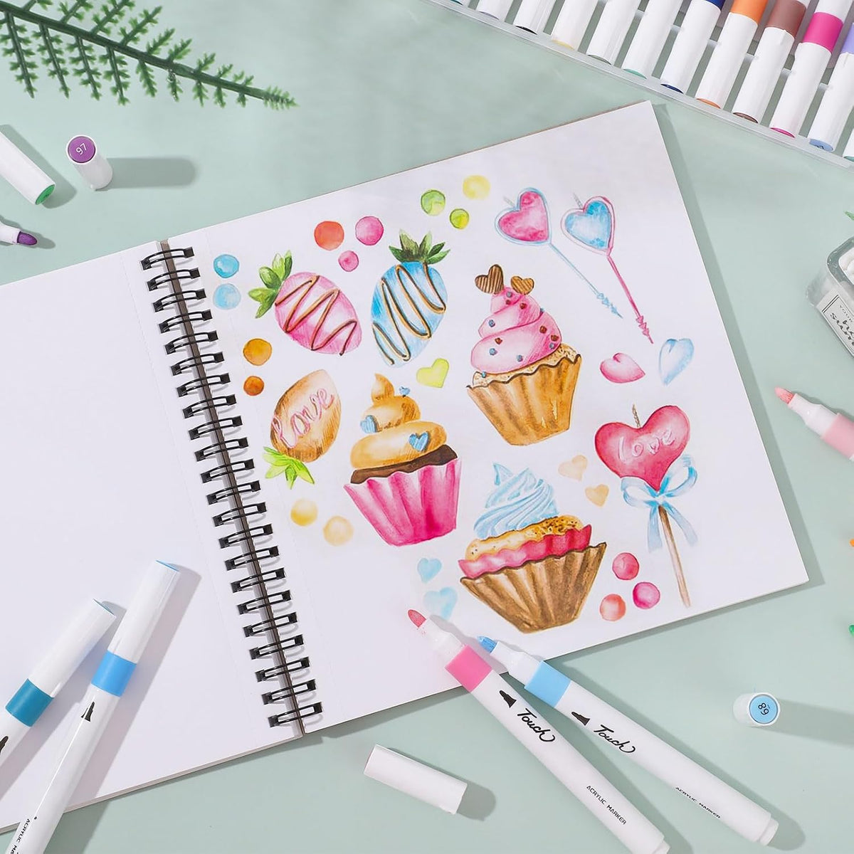 50 Sheets Marker Paper Pad, 7.6 × 7.6 in, 120gsm Alcohol Marker Paper