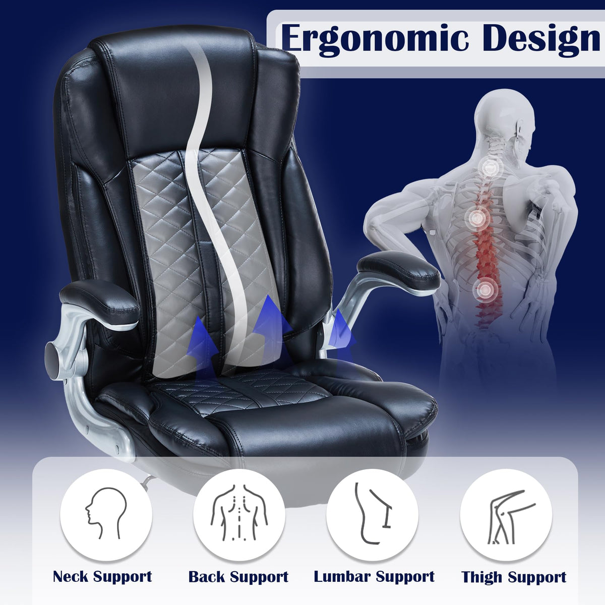 HESL 350 lb High-Back Executive Desk Chair (Multiple Colors)