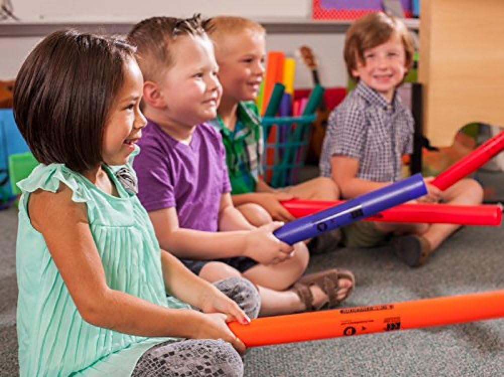 Boomwhackers C Major Diatonic Scale Tuned Percussion Tubes, Plastic, Multi-Color, 8-Pack with Octavator Caps