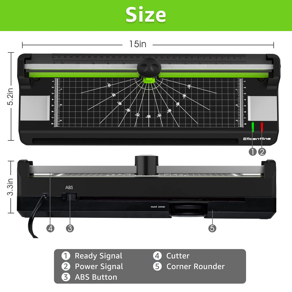 13" Thermal & Cold Laminator with Pouches, Trimmer & Corner Rounder