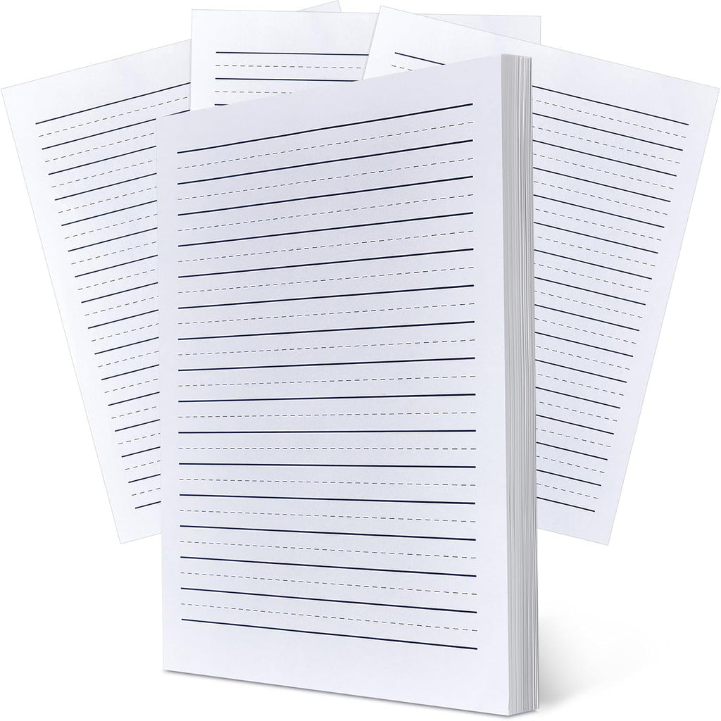 Yeaqee Raised Ruled Portrait Handwriting Paper for Kid Practice, 120 Sheets