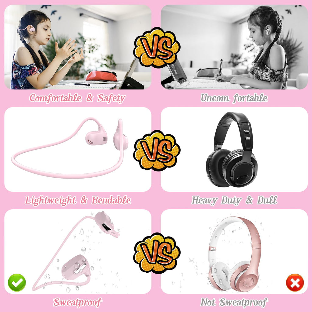 BANIGIPA Kids Headphones, Open Ear Headphones for Teens Child Boys Girls