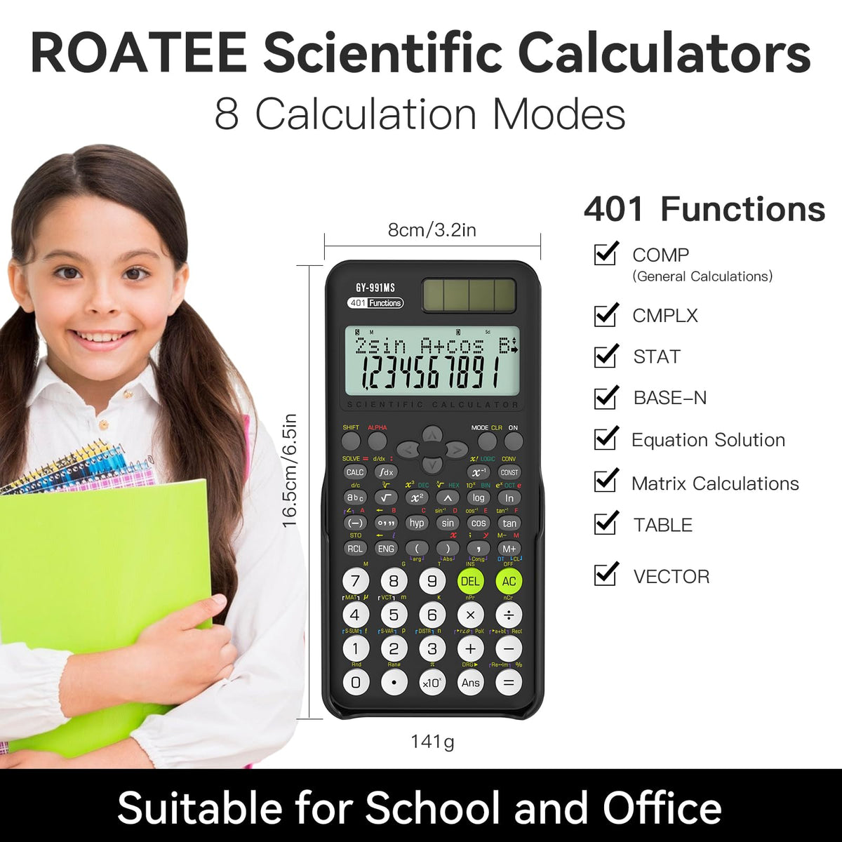 ROATEE 991ES MAX Scientific Calculator with Notepad