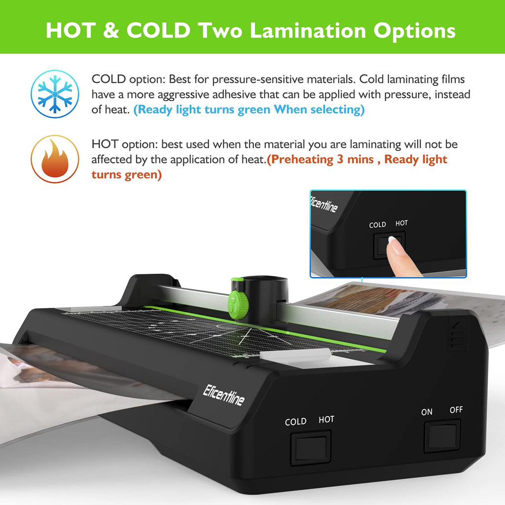 13" Thermal & Cold Laminator with Pouches, Trimmer & Corner Rounder