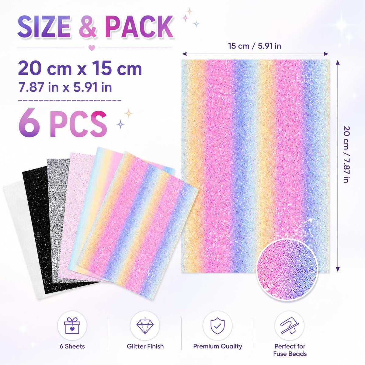 Thick Textured Fuse Bead Ironing Paper 7 Pack, 0.01 Inch Fiberglass Iron Cloth, Reusable Heat Transfer Sheet for Bead Craft Finishing, 7.87 x 5.91Inch (Cloth)