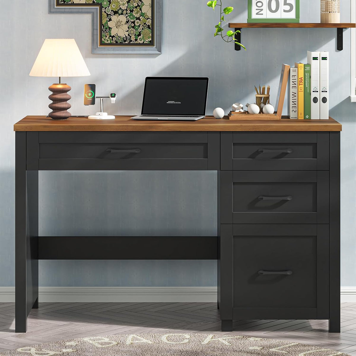 Vabches 47-Inch Student Desk with Drawers