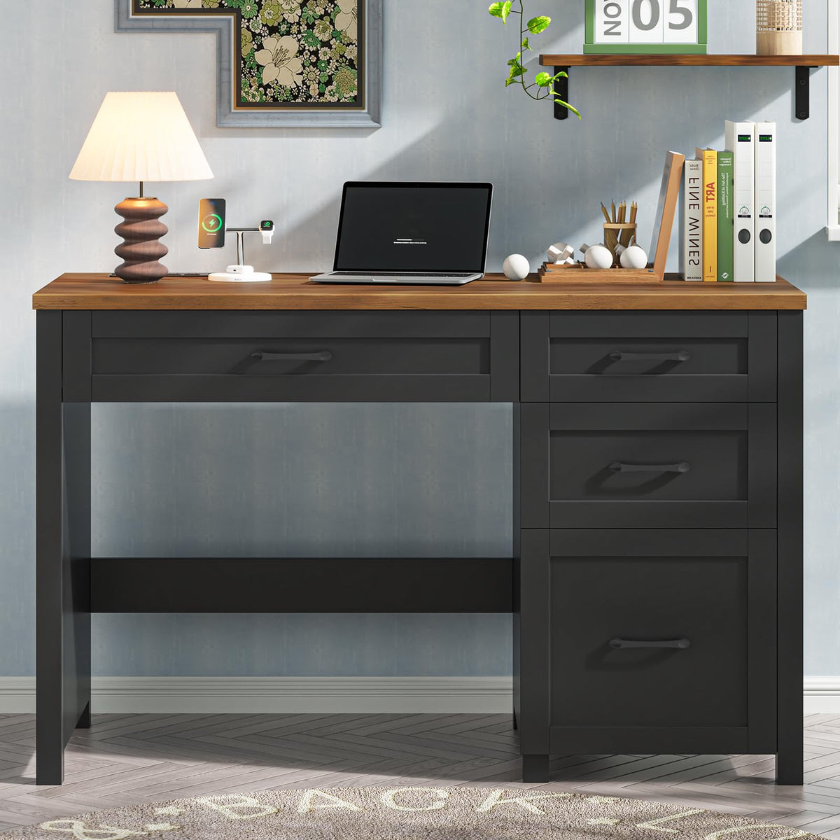 Vabches 47-Inch Student Desk with Drawers