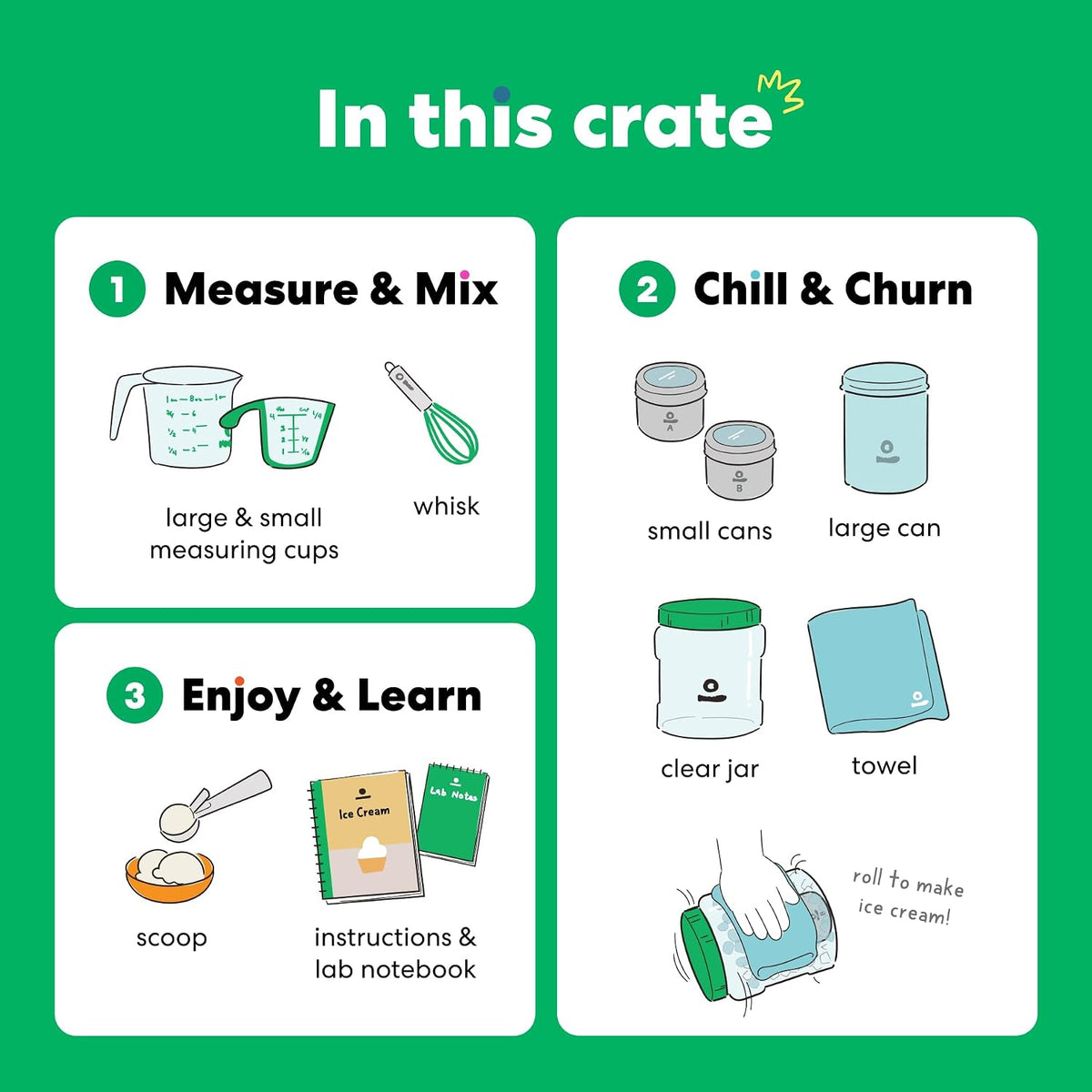 KiwiCo Science of Cooking Ice Cream Kit - STEM Chemistry Set for Ages 5+
