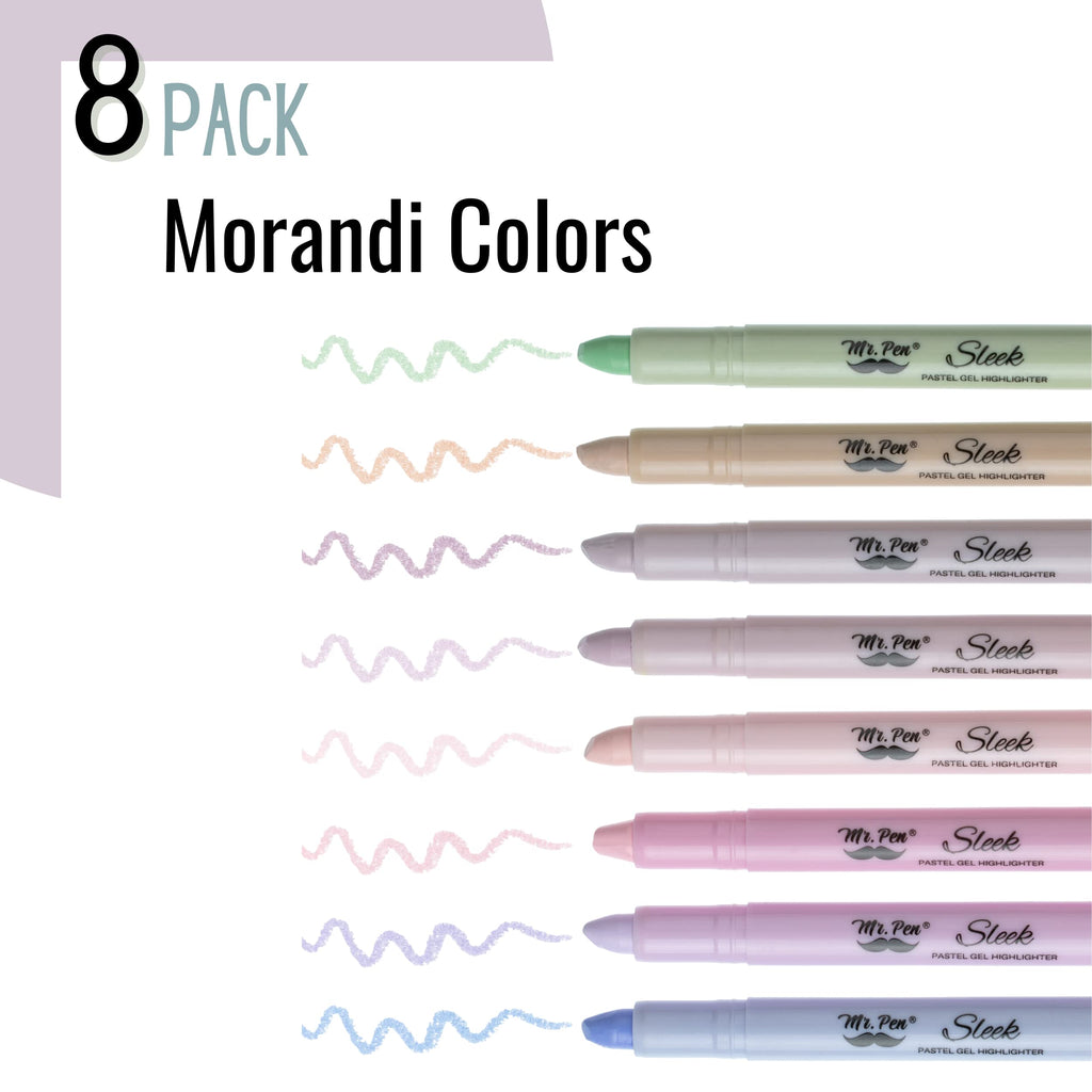 Mr. Pen- No Bleed Gel Highlighters, Vibrant Colors, 8 Pack