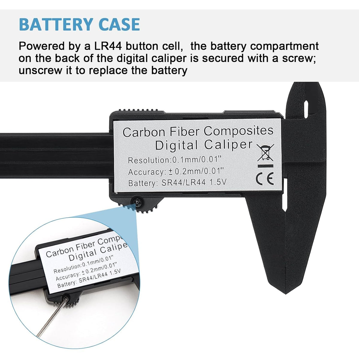 Digital Caliper, Adoric Calipers 0-6 Inch, Inch/mm Conversion, Large LCD