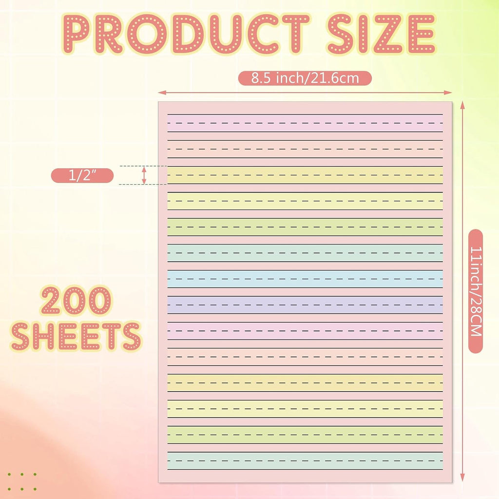 AmazingSpark Raised-Line Handwriting Paper, Letter Size