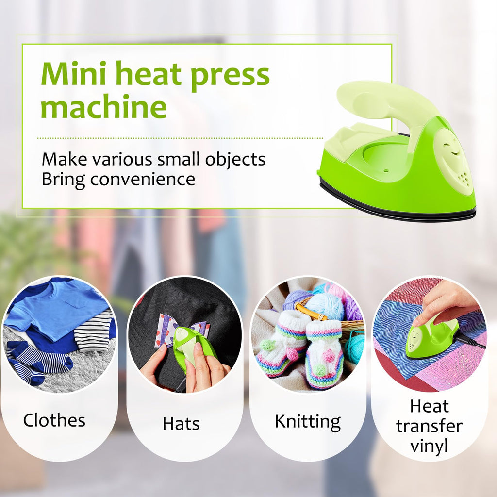 Honoson Mini Iron for Craft Small Iron on Patch Fuse Bead, Mint Green