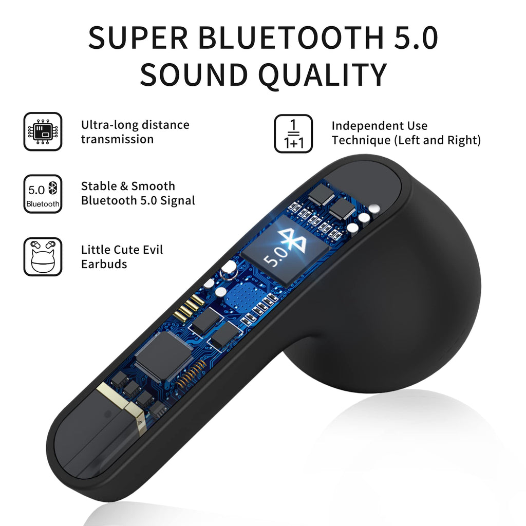 Kids Wireless Earbuds, Noise Reduction Earbuds for Kids Bluetooth 5.0 Waterproof in-Ear Headphones with Mic and Charging Case, Deep Bass Touch Control 36H Playtime Headset for School.