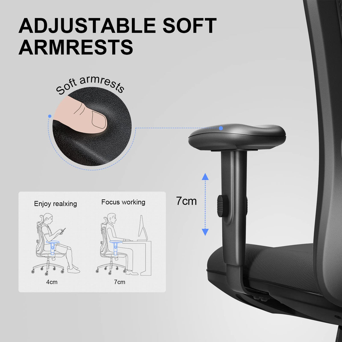 SIHOO M18 Ergonomic Office Chair, Mesh Back Desk Chair with Headrest
