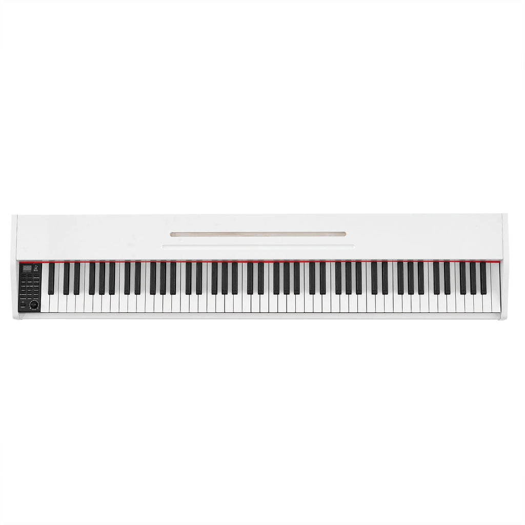 White 88Keys Semi Weighted Electric Digital Piano w/3-Pedal,USB/MIDI,S