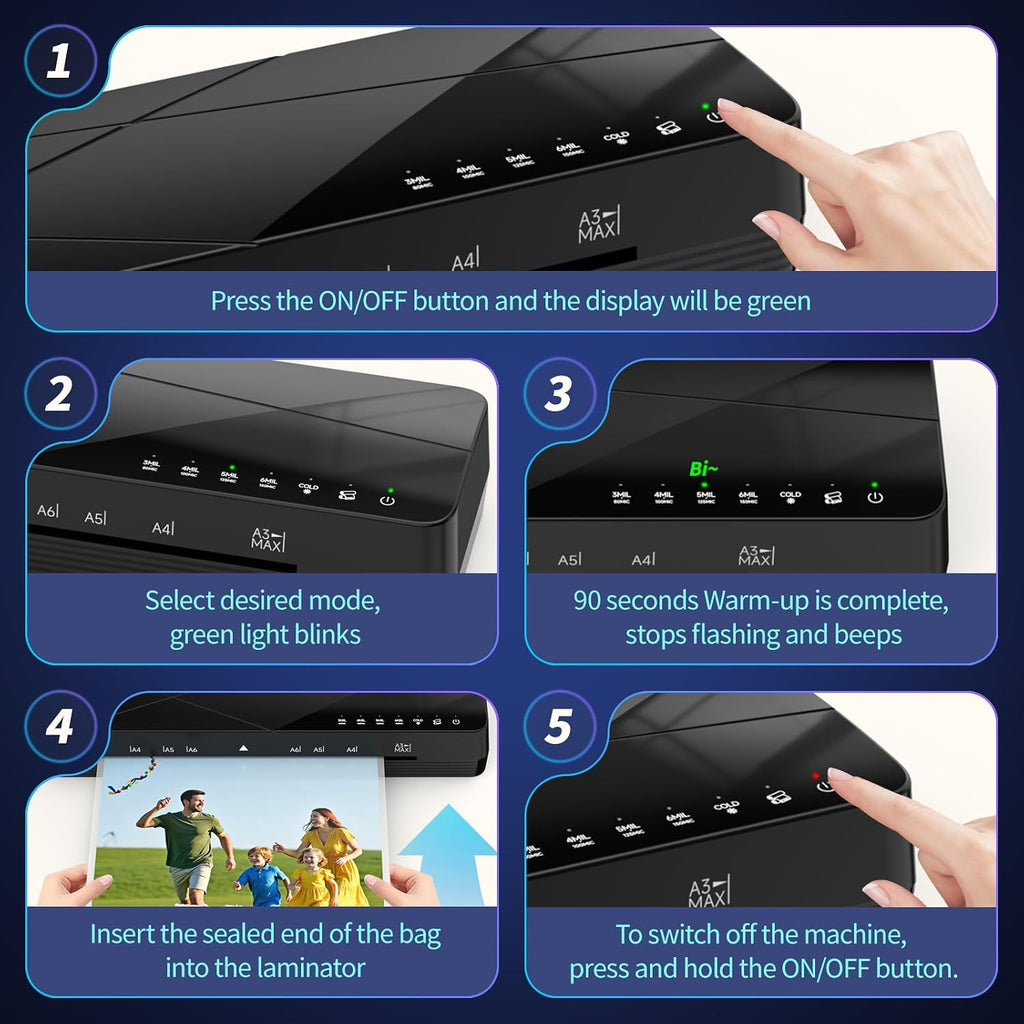 Crenova: 13" Touchscreen Laminator with 6 Lamination Modes