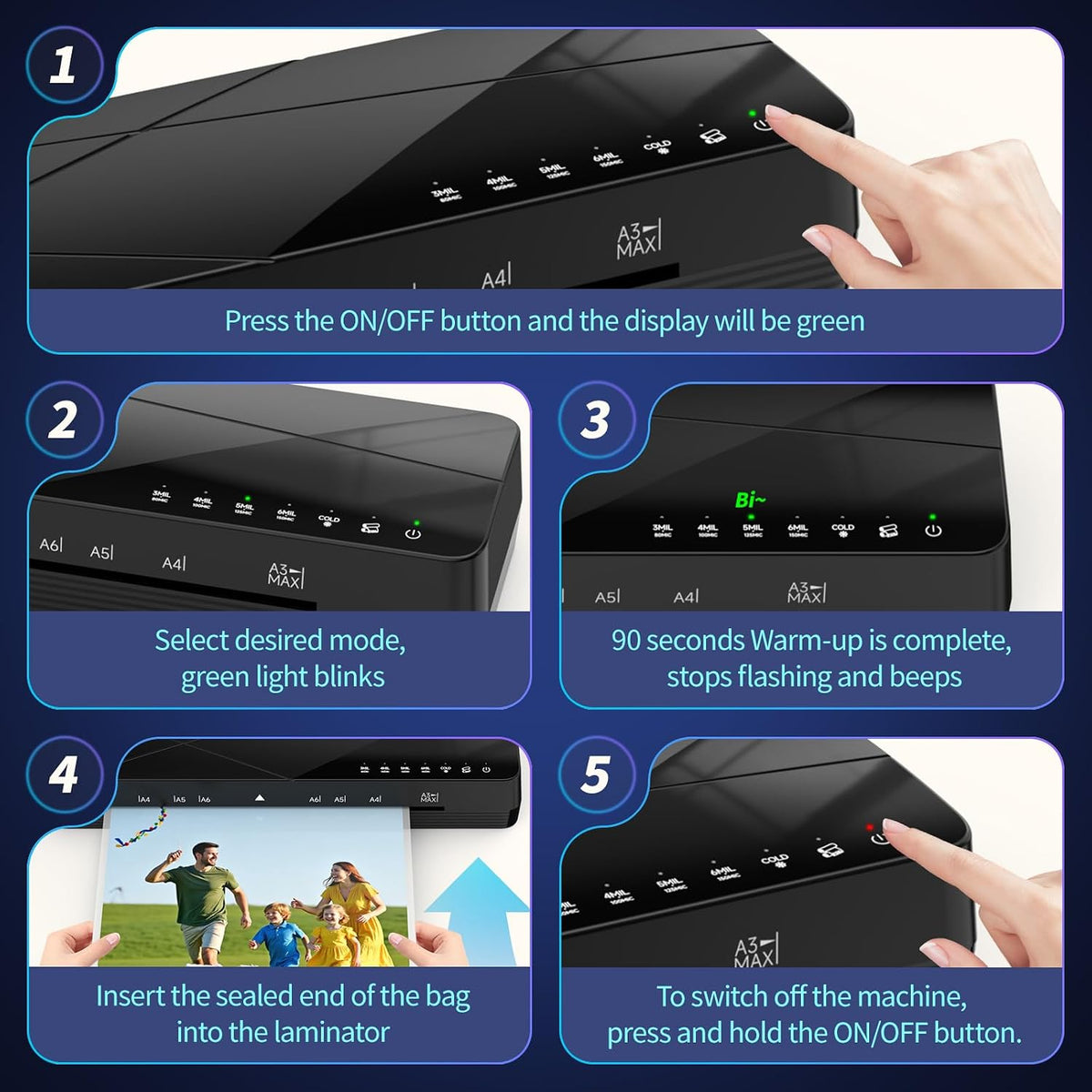 Crenova: 13" Touchscreen Laminator with 6 Lamination Modes