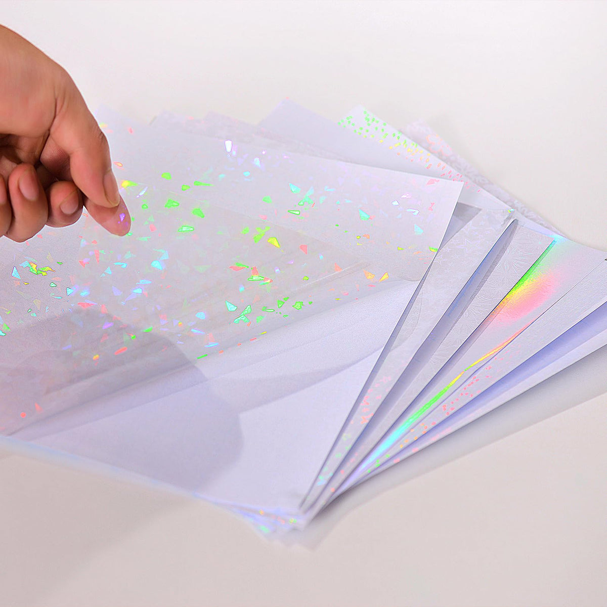 36 Sheets Holographic Laminating Sheets Clear Self Adhesive Sticker Paper