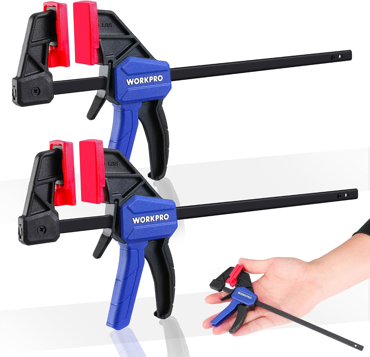 WORKPRO 6" Mini Bar Clamps for Woodworking, 50 lbs Load Limit, 2-Pack