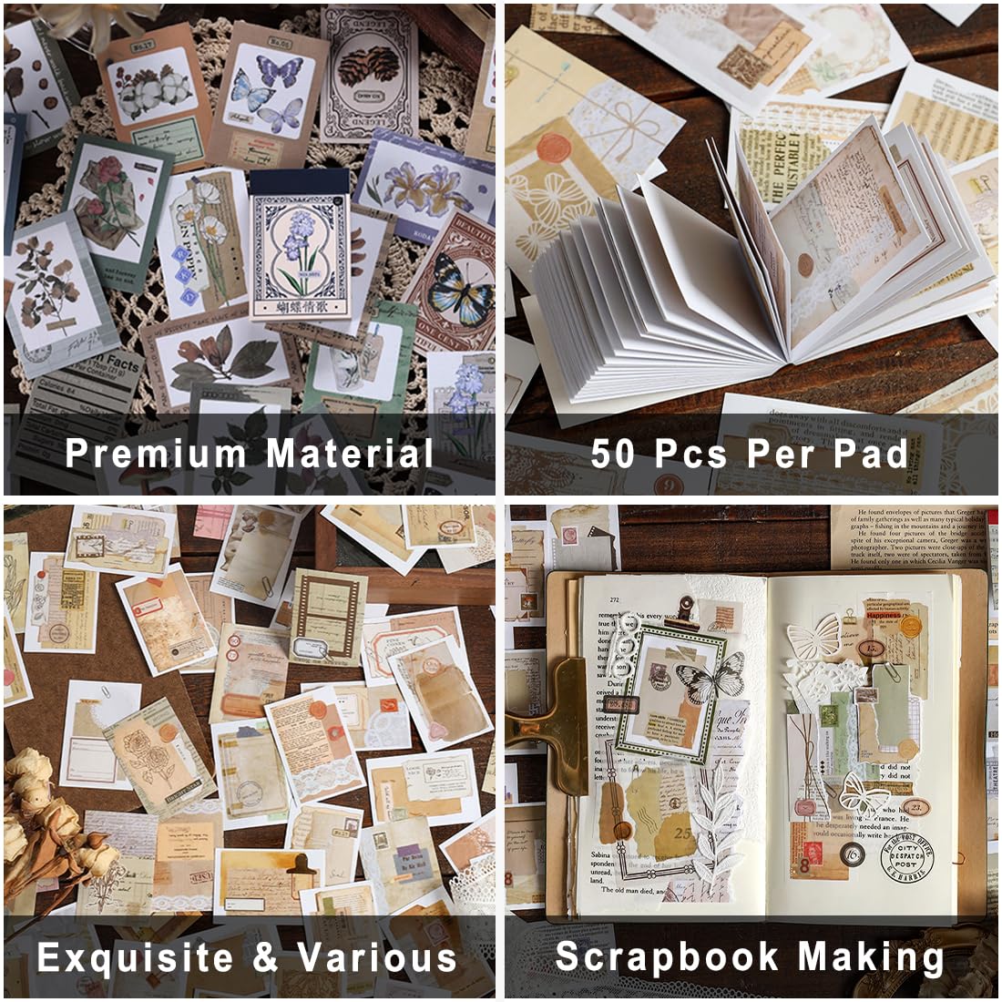 PRSTINCOL 2346PCS Quote Stickers,48 Sheets Scrapbook Supplies Kit Word Stickers for Journaling, Card Making, Vision Board Supplies for Adults Crafting