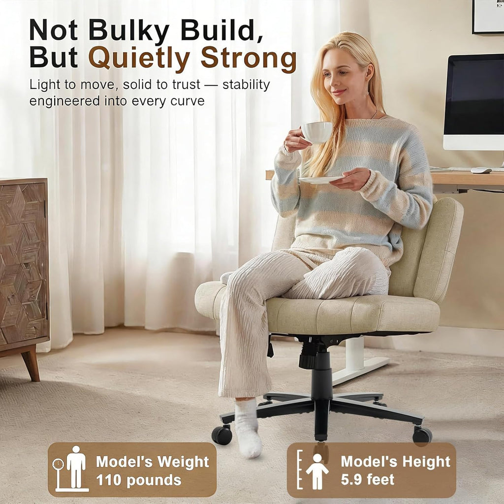 Vigosit Plush Cross-Legged Desk Chair (Multiple Colors)