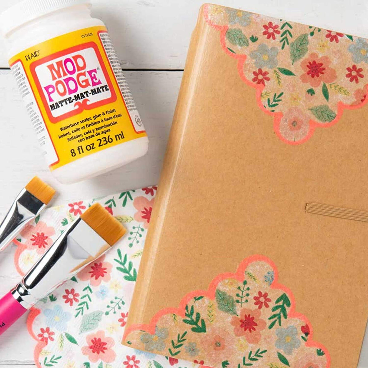 Mod Podge: Complete Decoupage Kit – Matte & Gloss (Two 16 oz) with 4-Piece Foam Brush Set