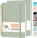Forvencer Blank Spiral Sketchbook, 8" x 5.6" Hardcover, 100 GSM – 2 Pack
