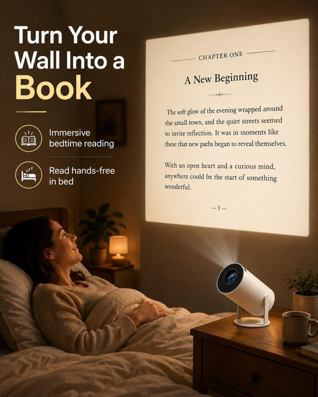 Smart Book Projector with 720p HD Display