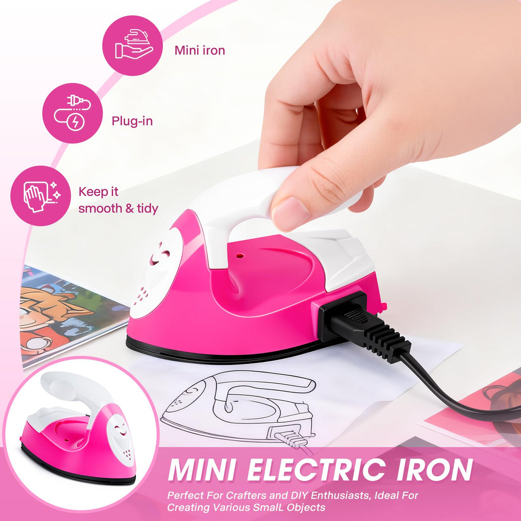 Mini Heat Press Portable Craft Iron For Fuse Beads, Black