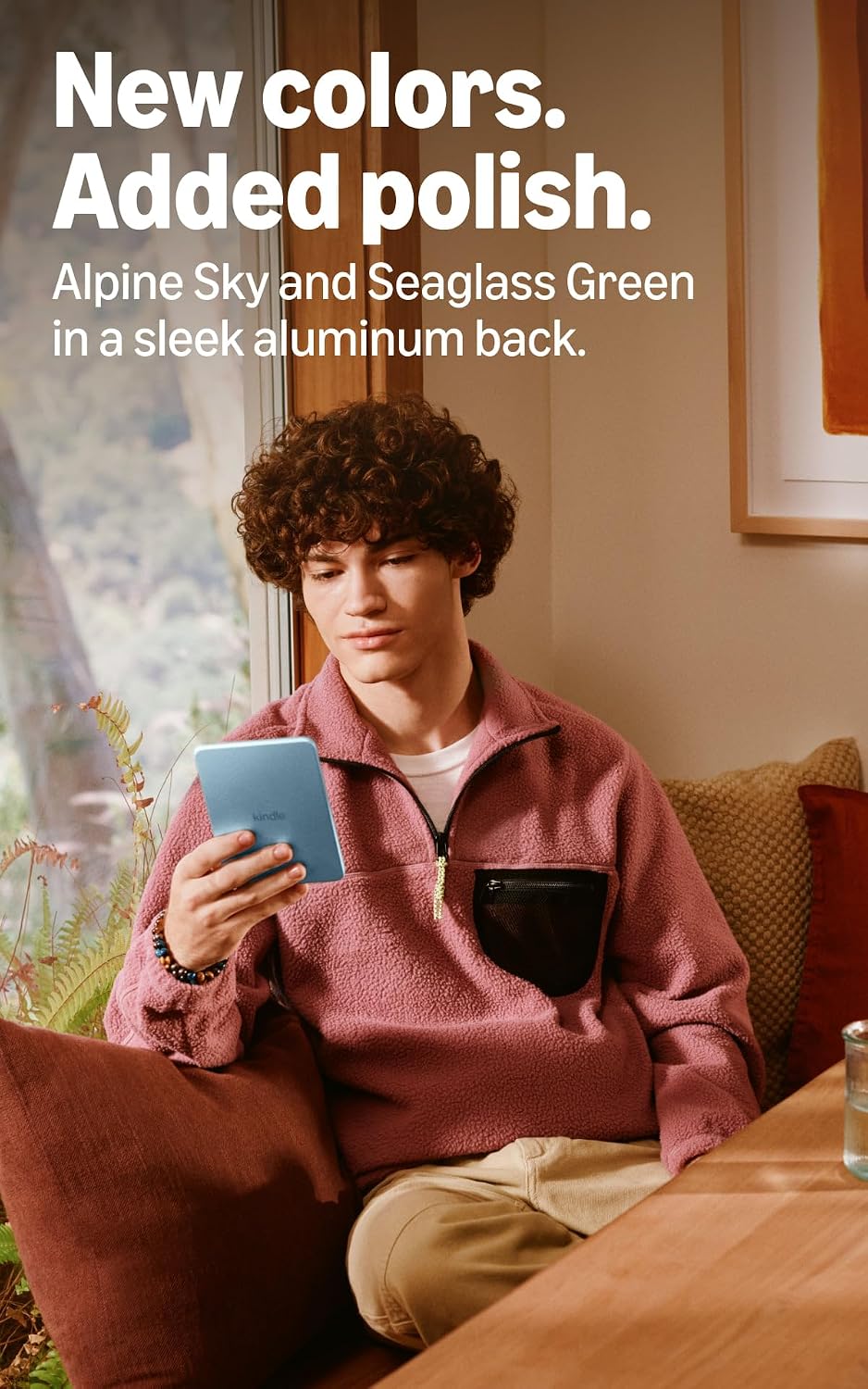 Amazon Kindle 32GB (all-new), Thinner, new aluminum design, 6" display, Without Lockscreen Ads, Alpine Sky Aluminum