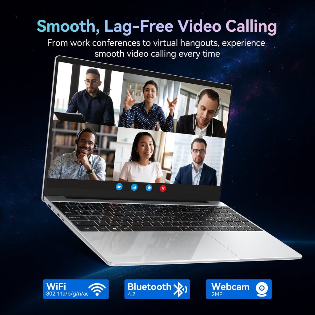 15.6 Inch Windows 11 Pro Laptop, 8GB RAM 512GB SSD, Intel Celeron, FHD