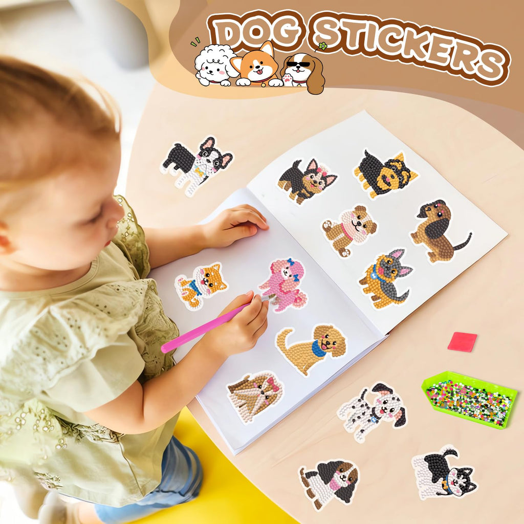 Labeol Diamond Art Kits for Kids Boys and Girls Ages 6-8-10-12 Easy to DIY Creative Diamond Art Sticker Craft by Numbers Kits for Kids and Adult Beginners (Animal)