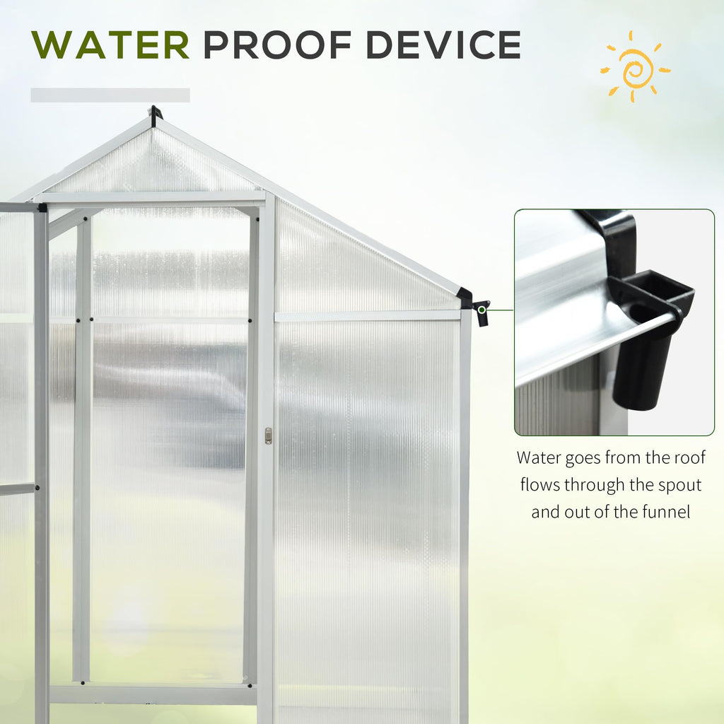 Outsunny Polycarbonate Greenhouse, Up to 60 Sq Ft (4 ft × 6 ft to 10 ft × 6 ft)